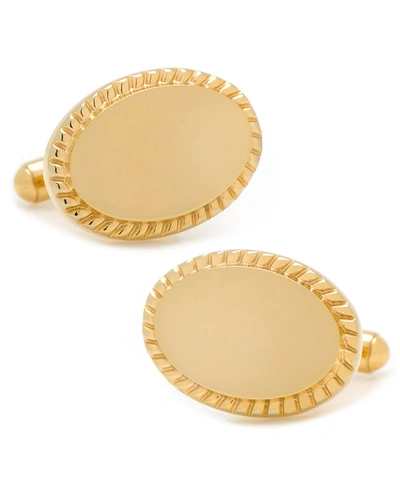 Shop Cufflinks, Inc Ox And Bull Trading Co. Rope Border Oval Engravable Cufflinks In Gold-tone