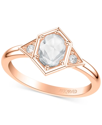 Shop Art Carved Diamond Oval Rose-cut Engagement Ring (1/2 Ct. T.w.) In 14k White, Yellow Or Rose Gold