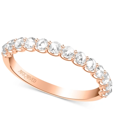 Shop Art Carved Diamond Rose-cut Band (1/2 Ct. T.w.) In 14k White, Yellow Or Rose Gold