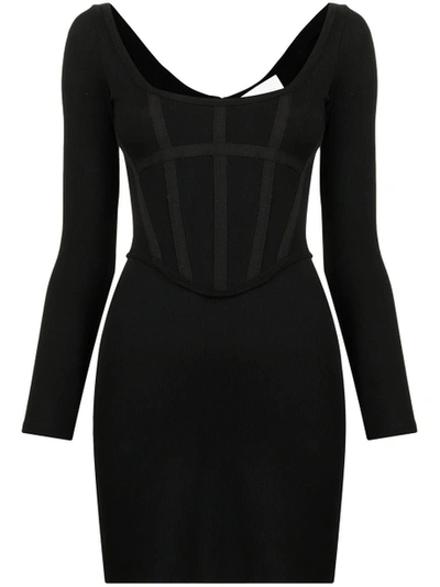 Shop Dion Lee Rib Corset Mini Dress Black