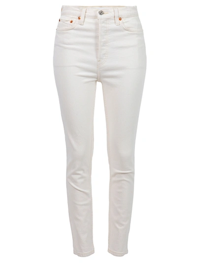 Shop Re/done 90s High Rise Ankle Crop Jeans In Vintage White