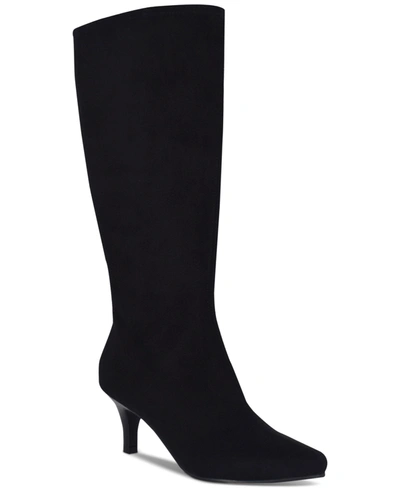 Shop Impo Women's Namora Knee High Wide Calf Dress Boots In Black Suede