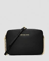 Gucci Michael Michael Kors Jet Set Large Saffiano Leather Crossbody In Black