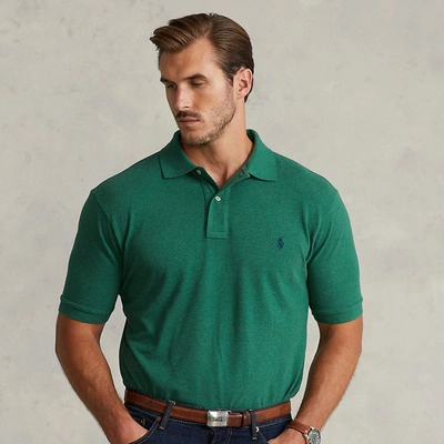 Shop Polo Ralph Lauren The Iconic Mesh Polo Shirt In Verano Green Heather