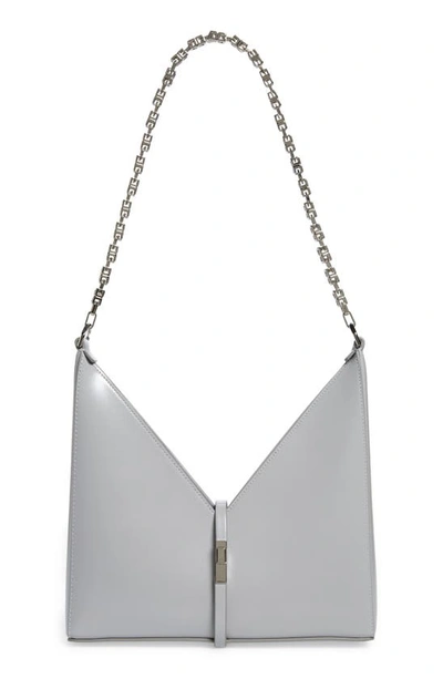Shop Givenchy Small Cutout Chain Strap Leather Crossbody Bag In Cloud Grey