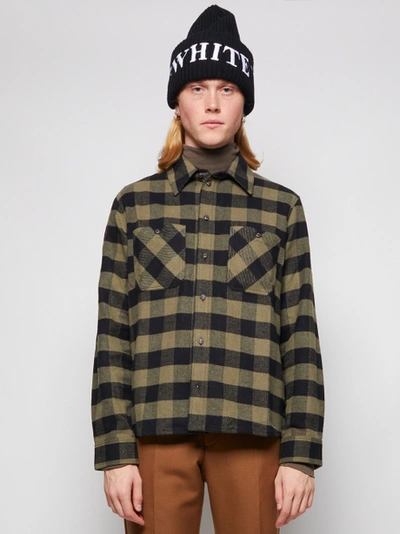 Shop Off-white Arrow Flannel Shirt