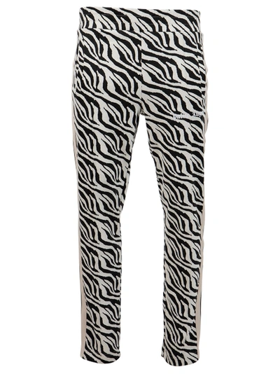Shop Palm Angels Zebra Jacquard Track Pant Black And White