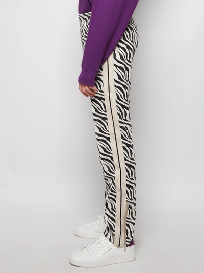 Shop Palm Angels Zebra Jacquard Track Pant Black And White
