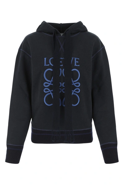 Shop Loewe Navy Blue Cotton Sweatshirt  Blue  Donna S