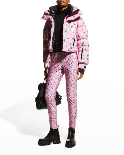 Shop Moncler Genius Plumel Graphic-print Puffer Jacket In Light Pink