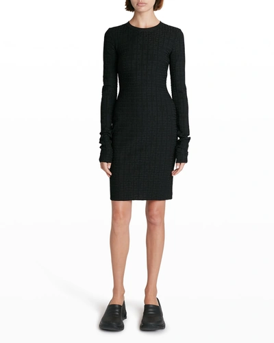 Shop Givenchy 4g Monogram Knit Dress In Mineral Blue
