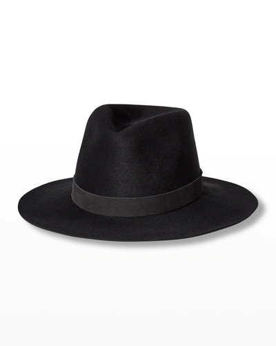 Shop Janessa Leone Luca Core Packable Wool Fedora Hat In Black