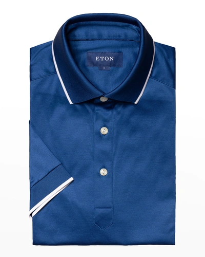 Shop Eton Men's Contemporary Fit Short-sleeve Polo In Blue