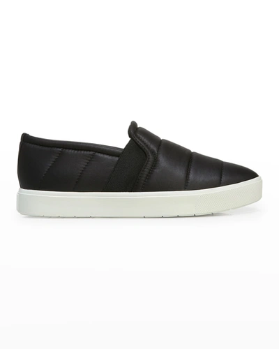 Shop Vince Blair Nylon Slip-on Sneakers In Black
