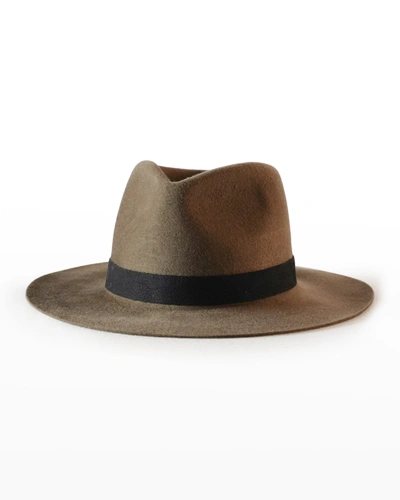 Shop Janessa Leone Luca Core Packable Wool Fedora Hat In Camel