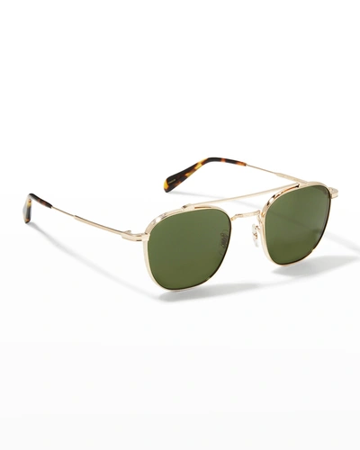 Shop Oliver Peoples Mandeville Square Metal/plastic Sunglasses In Gold