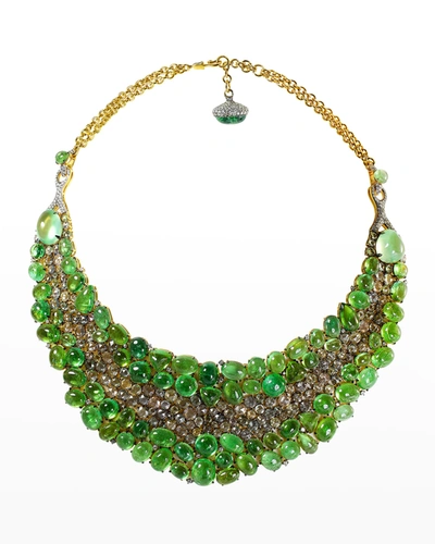 Shop Etho Maria 18k Yellow Gold Green Sapphire And Diamond Necklace