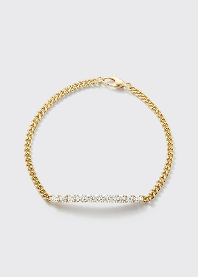 Shop Jemma Wynne Gold Toujours Small Curb Link Bracelet W/ Diamond Bar 1.0 Ct. Diamond