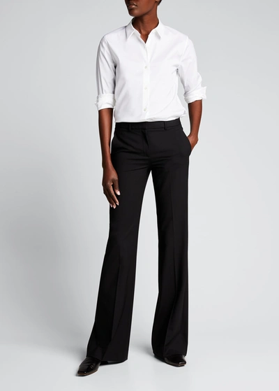 Shop Theory Demitria Good Wool Suiting Pants In Indg Mel