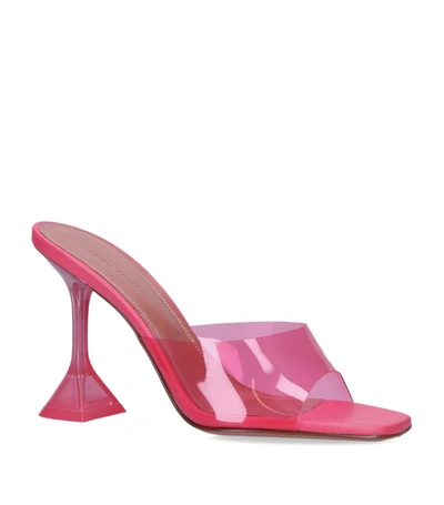 Shop Amina Muaddi Glass Lupita Mules 95 In Pink