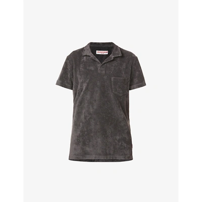 Shop Orlebar Brown Terry Short-sleeved Cotton-terry Polo Shirt In Cave