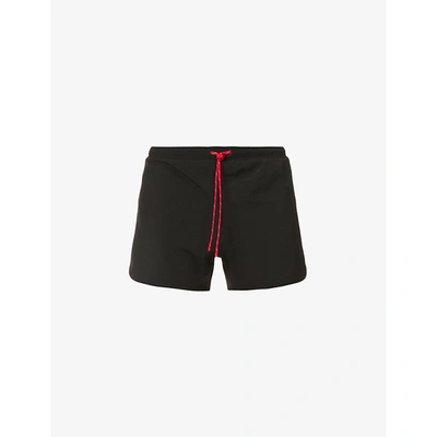 Shop District Vision Aaron Logo-print Stretch-jersey Shorts In Black