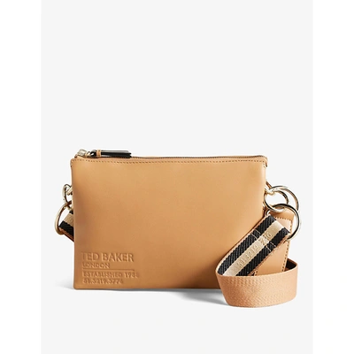 Shop Ted Baker Womens Camel Darceyy Leather Cross-body Bag In Brown