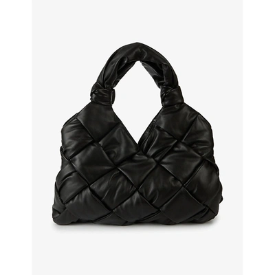 Shop Bottega Veneta Padded Lock Large Intrecciato Leather Shoulder Bag In Black