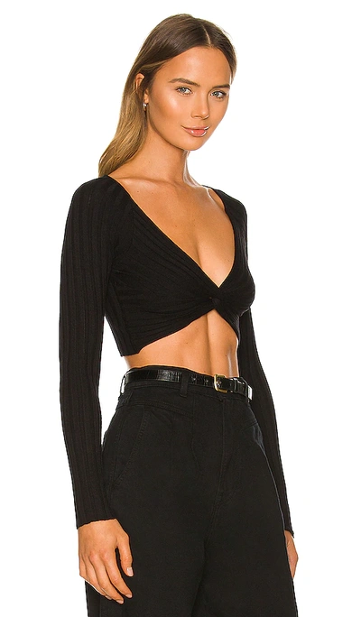 Shop Superdown Courtney Knot Sweater In Black