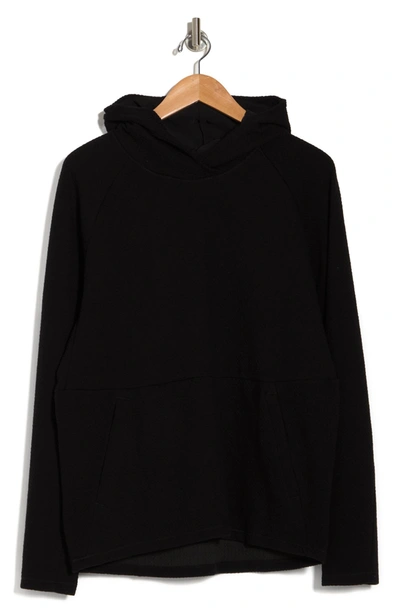 Shop 90 Degree By Reflex Textured Knit Pullover Hoodie In Black