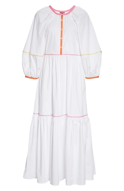 Shop Staud Demi Maxi Dress In White Multi New