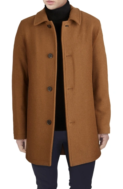 Cole Haan Signature Wool Blend Plush Car Coat In Camel