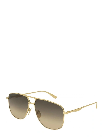 Shop Gucci Gg0336s Gold Male Sungla In .