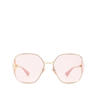 Shop Gucci Gg0818sa Gold Female Sun In .