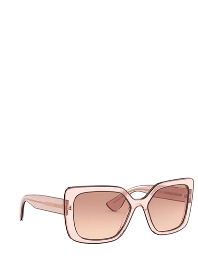 Shop Miu Miu Mu 09vs Pink Transparent Female Sunglasses