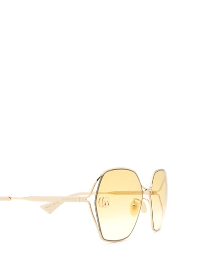 Shop Gucci Gg0818sa Gold Female Sunglasses