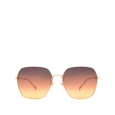 Shop Gucci Gg0882sa Gold Female Sunglasses