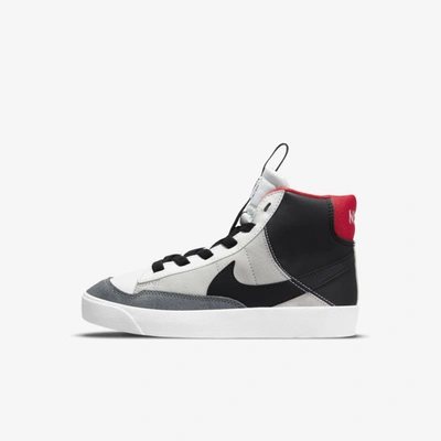 Shop Nike Blazer Mid '77 Se D Little Kids' Shoes In Summit White,university Red,light Smoke Grey,black