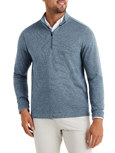 Shop Rhone Men's Commuter Quarter-zip Sweater In Stellar Blue Marle