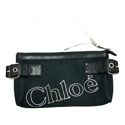 Pre-owned Chloé Cloth Clutch Bag In Black