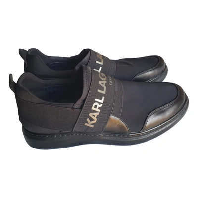 Pre-owned Karl Lagerfeld Cloth Trainers In Black