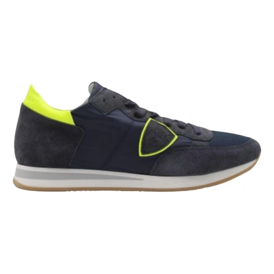 Pre-owned Philippe Model Cloth Trainers In Navy