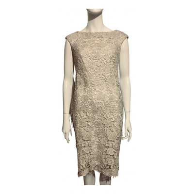 Pre-owned Lauren Ralph Lauren Lace Mid-length Dress In Metallic