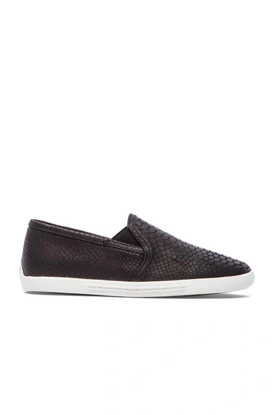 Joie Kidmore Crocodile-embossed Leather Sneakers In Black