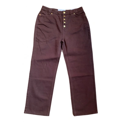 Pre-owned House Of Sunny Straight Pants In Burgundy