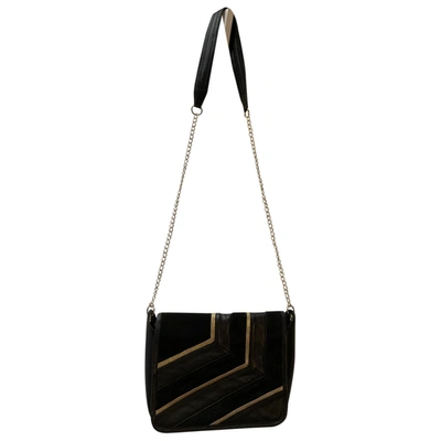 Pre-owned Pieces Leather Handbag In Black