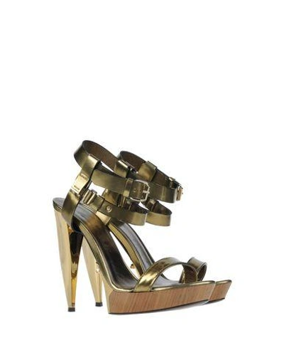 Shop Lanvin Sandals In Gold