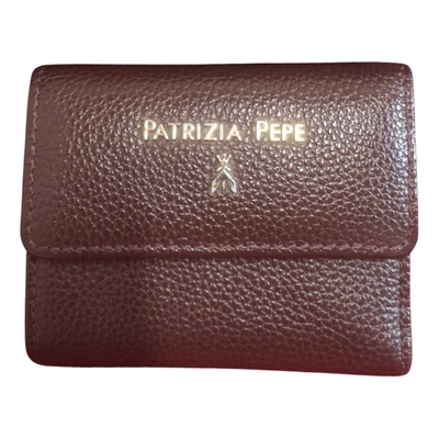 Pre-owned Patrizia Pepe Leather Wallet In Burgundy