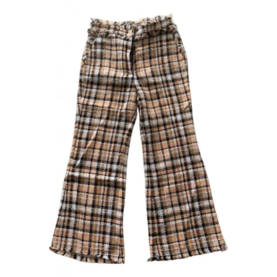 Pre-owned Msgm Straight Pants In Beige