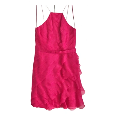 Pre-owned Theia Silk Mini Dress In Pink
